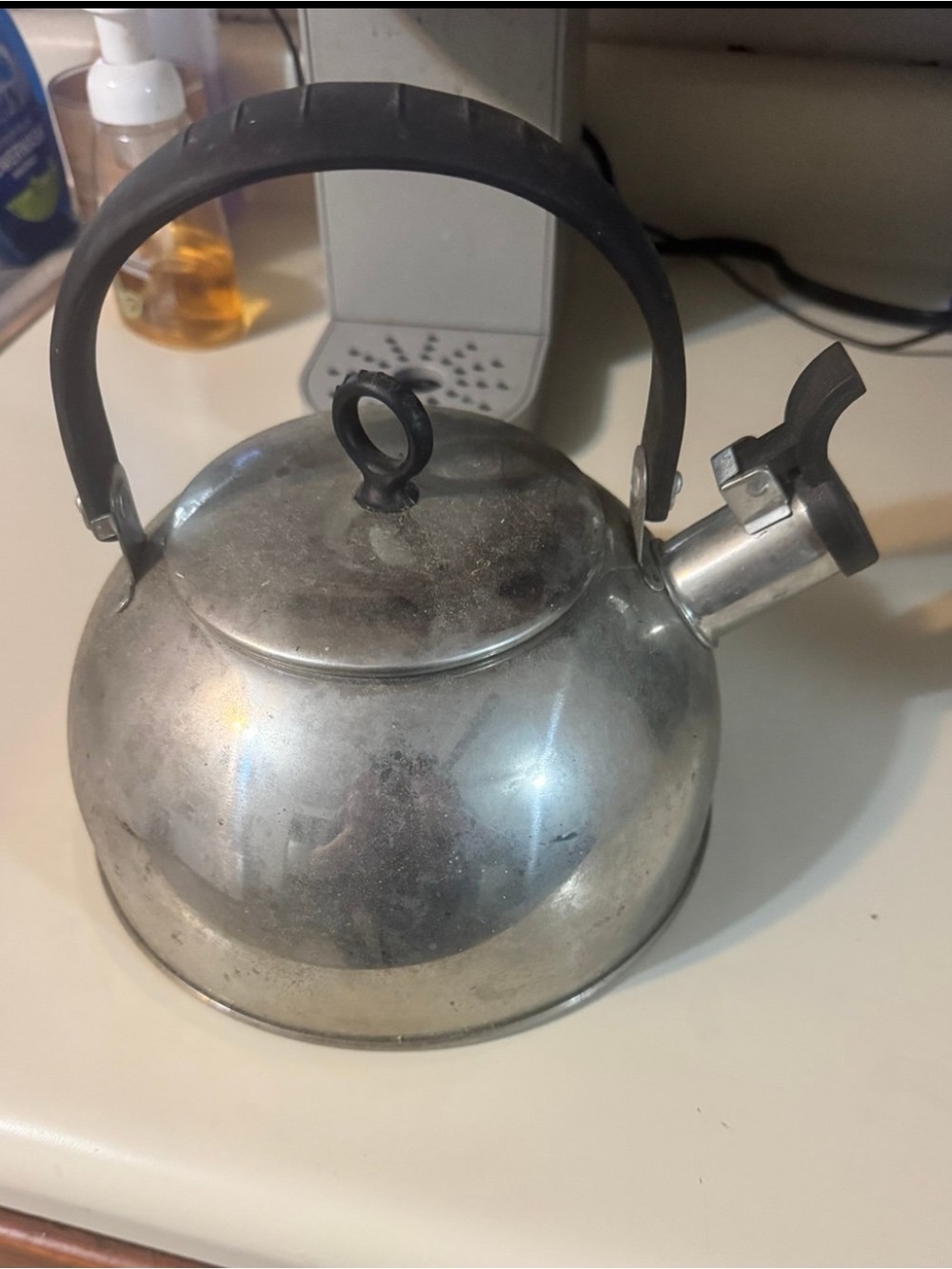 Classic Stainless Steel Whistling Tea Kettle with Black Handle